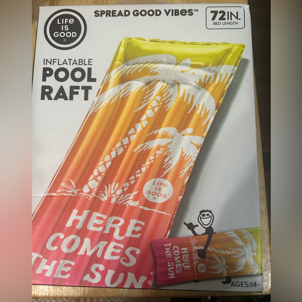 Life is good brand inflatable pool raft